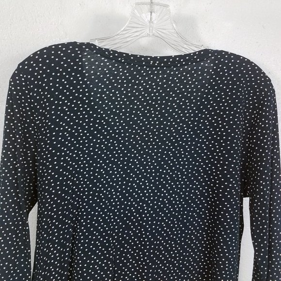 Ann Taylor LOFT Women's V Neck Half Button Mini Ruffle Blouse Shirt Top - Picture 5 of 8